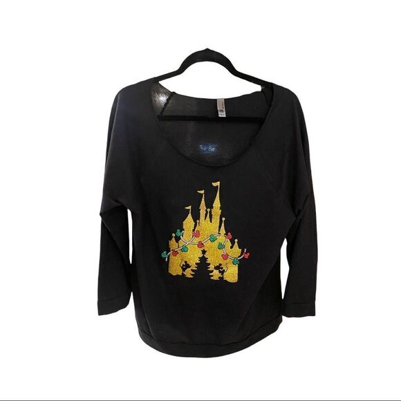 Disney Castle Disney Minnie & Mickey black long sleeve shirt - Picture 1 of 15